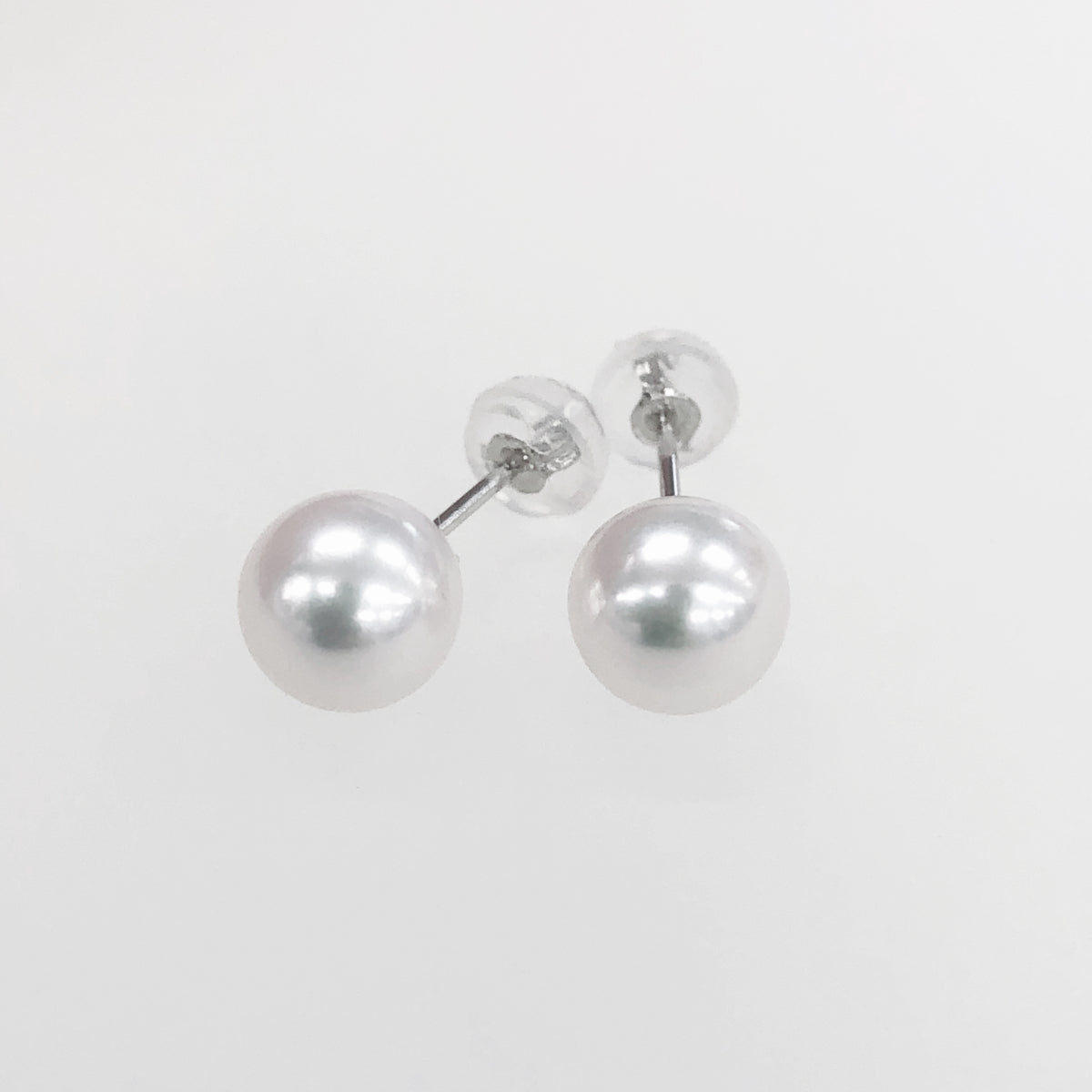 淡水真珠パールピアス ホワイトカラー K14WG製 - アクセサリー