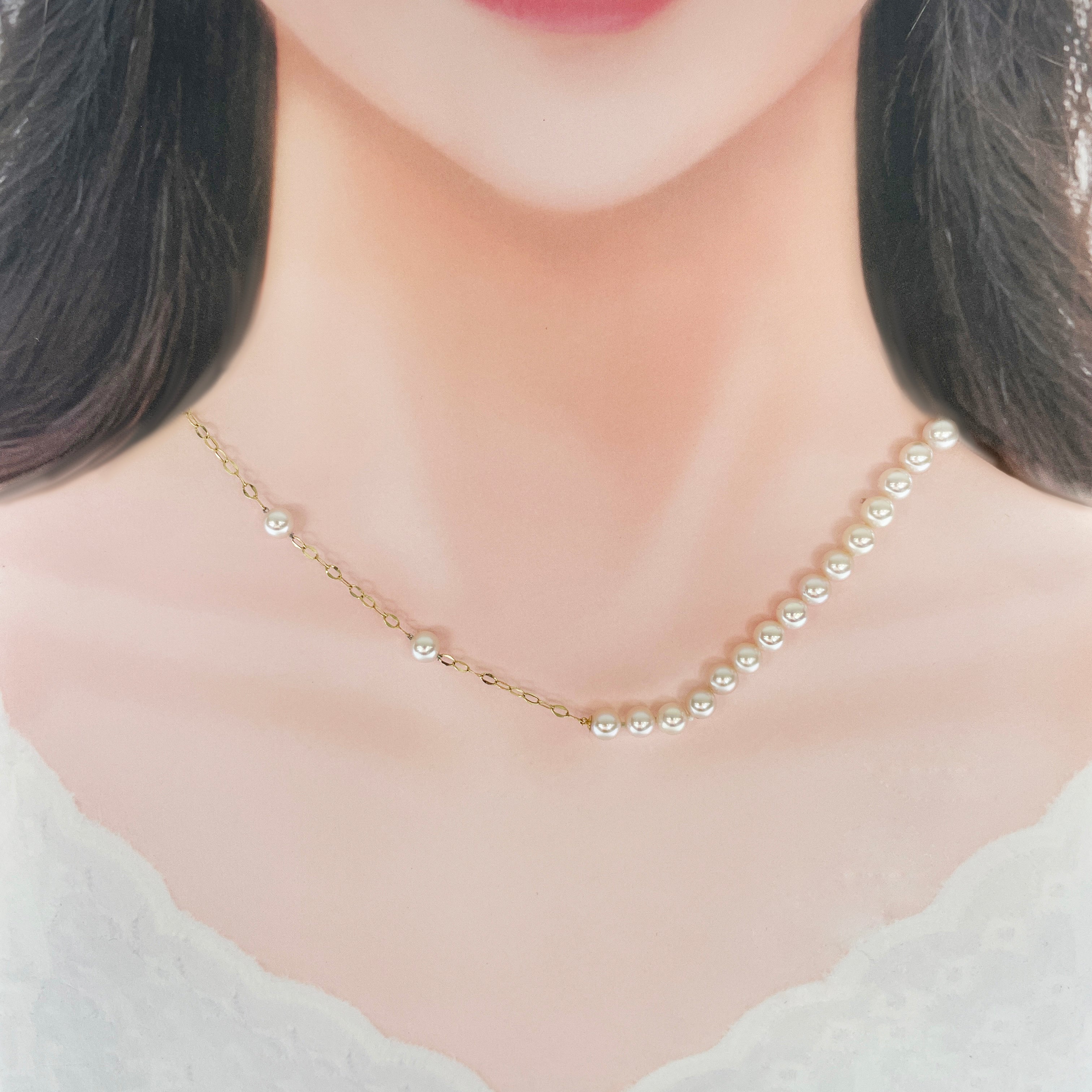 K18 アコヤ真珠デザインネックレス
